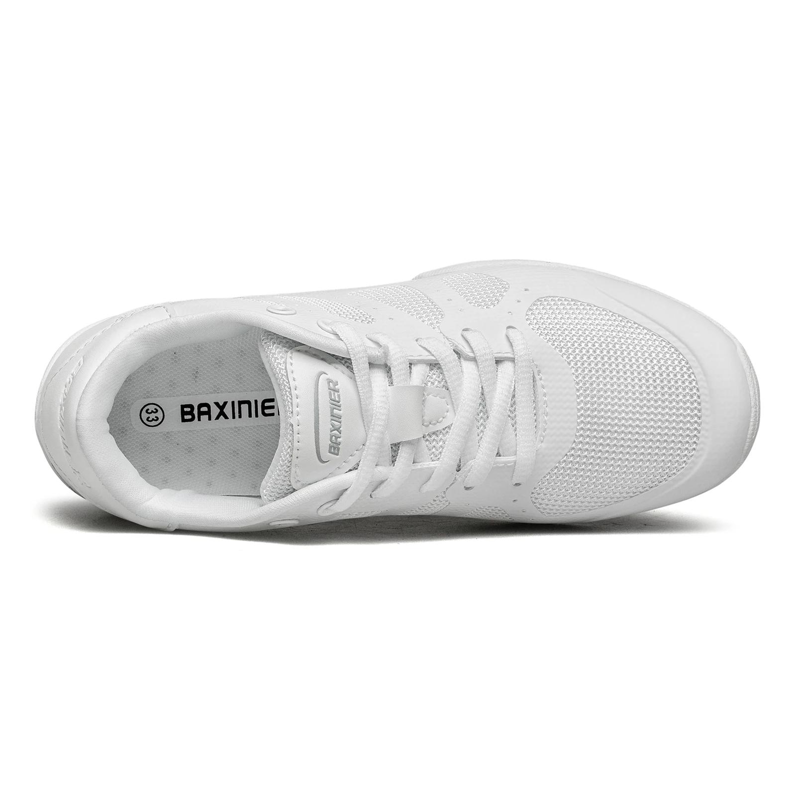 BAXIN16-Girls Cheer Shoes, White Cheerleading Dance Shoes, Kids 202 letic Training, Tennis Shoes, Yo