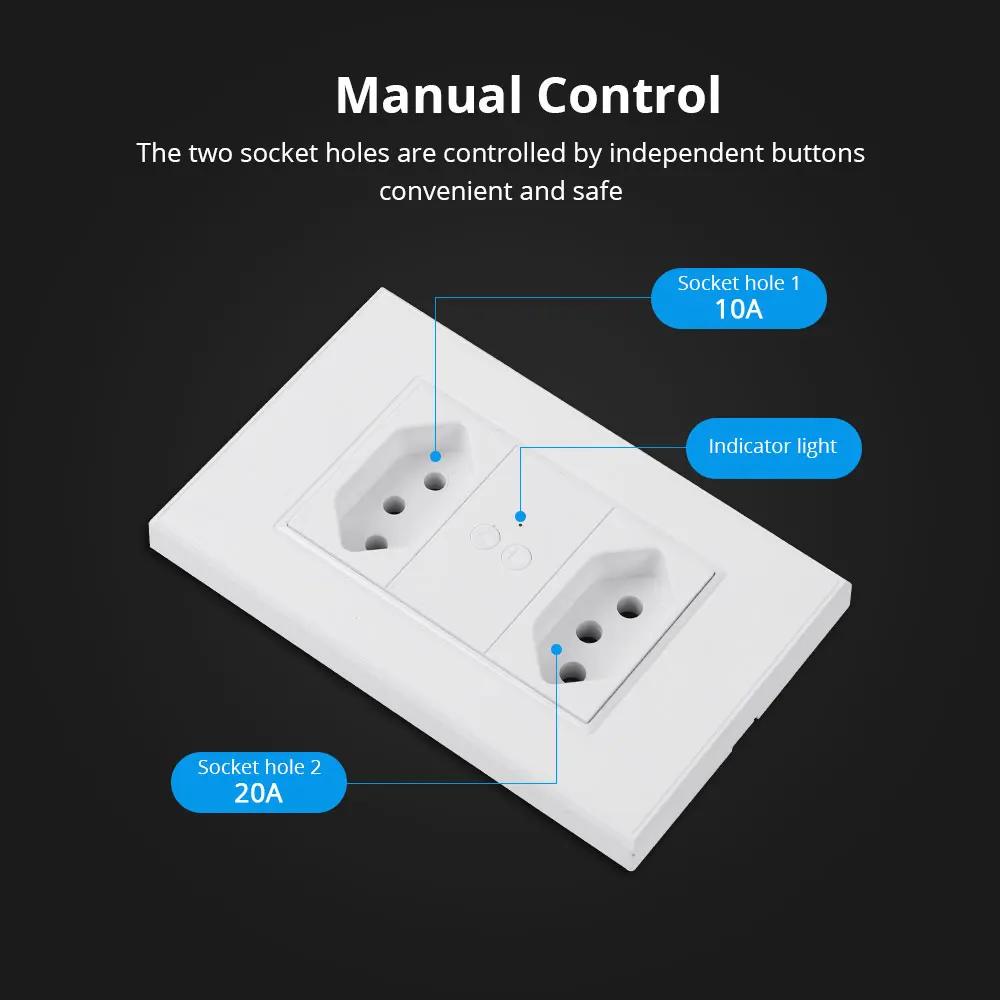 Zemismart Zigbee prise brésilienne intelligente 10A 20A prises fonctionnent avec l'application Tuya