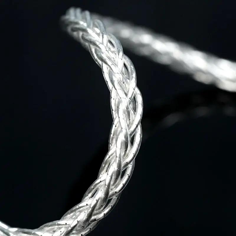 XINHS-Câble de mise à niveau pour écouteurs, plaqué argent, palladium, haute pureté, 8 brins, S06