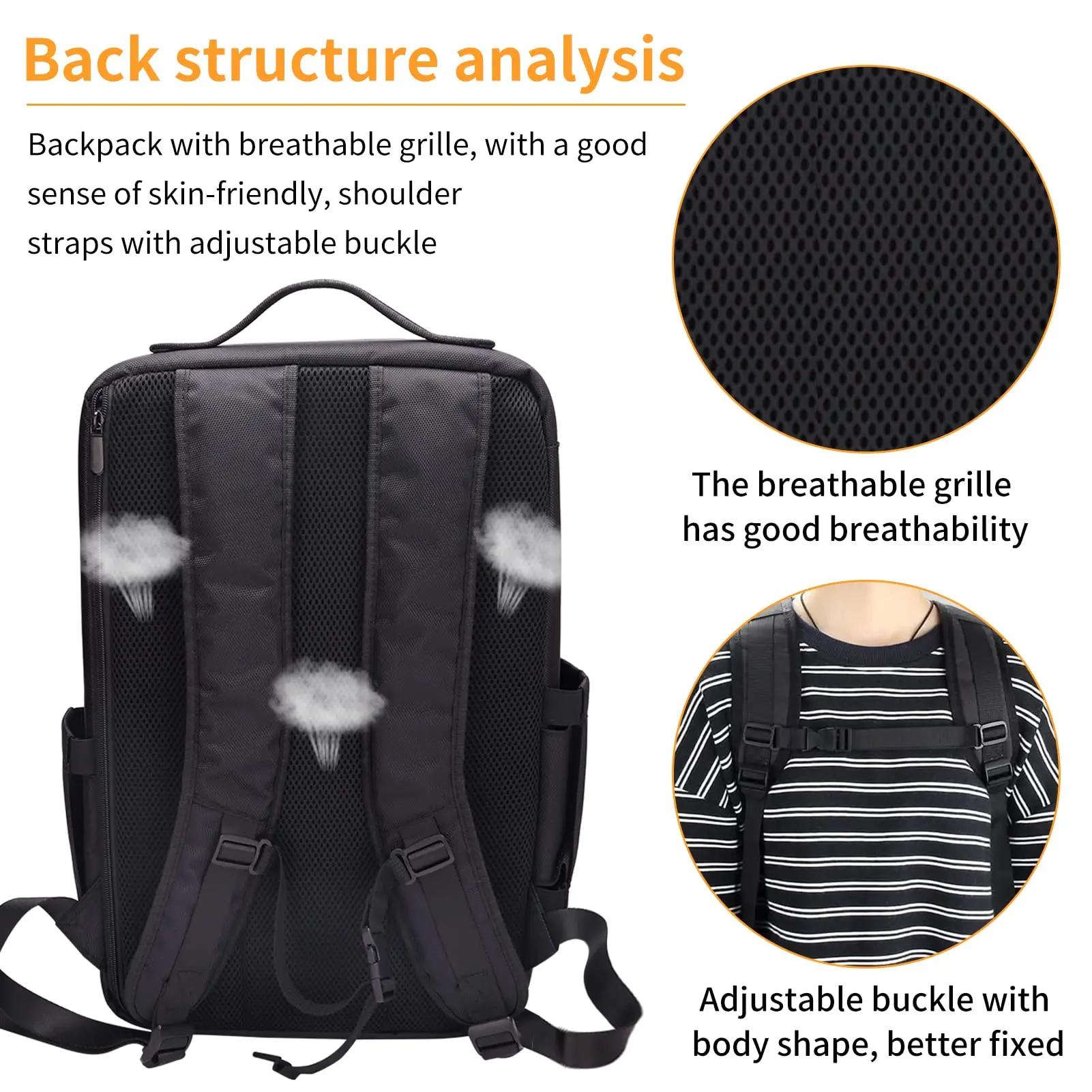 YUNTES sac à dos de voyage de maquillage de barbier professionnel séparateurs réglables USB-grand sa