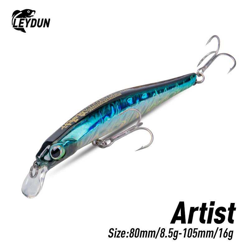 LEYDUN artiste FR Silence coulant méné leurres de pêche 80mm 105mm Jerkbaits bonne Action Wobblers h