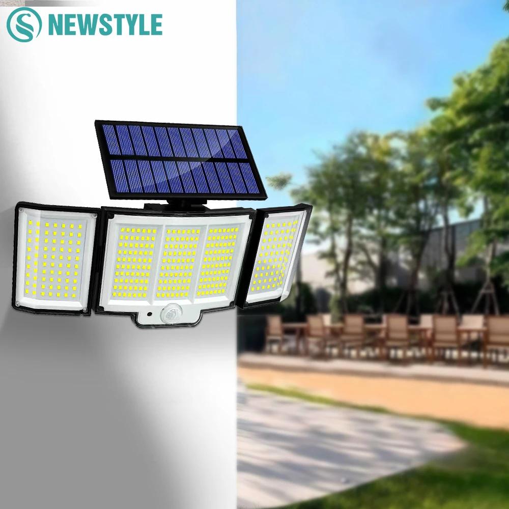 Lampes solaires étanches avec détecteur de mouvement pour jardin, projecteurs de sécurité, extérieur