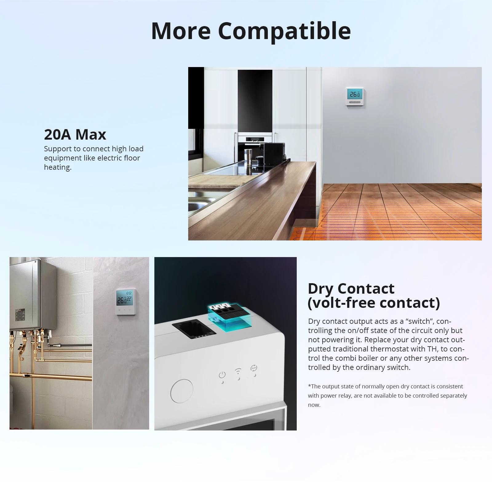 SONOFF-Joli de surveillance intelligent de la température et de l'humidité, écran LCD, télécommande 