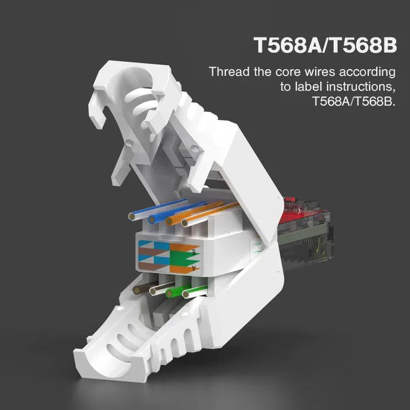 ZoeRax 1 connecteur RJ45 CAT6 sans outil, fiches de terminaison Ethernet, câble 23AWG à 26AWG, insta