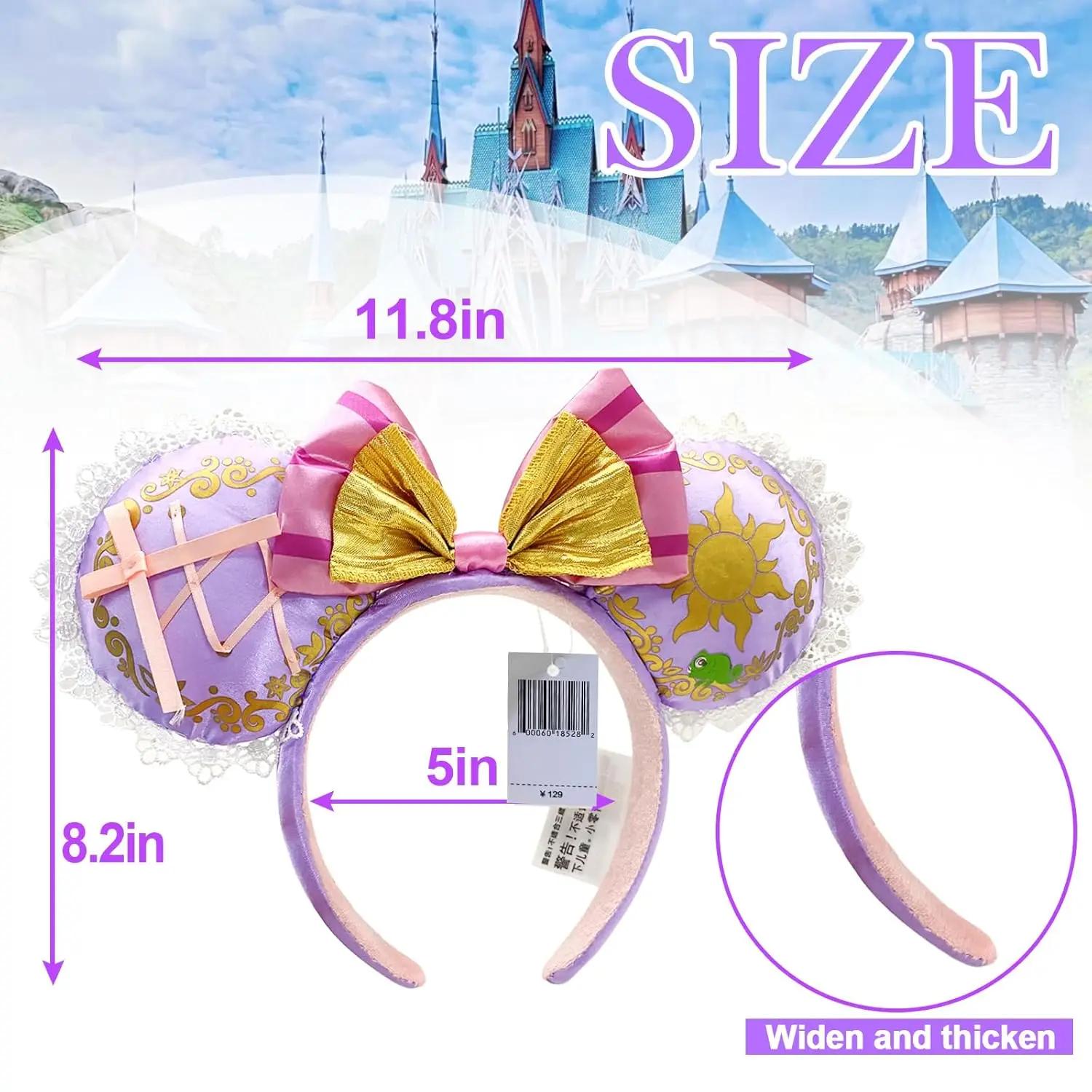 Bandeaux d'oreille Mickey Mouse Raiponce, Costume de Cosplay de princesse pour fête d'anniversaire, 