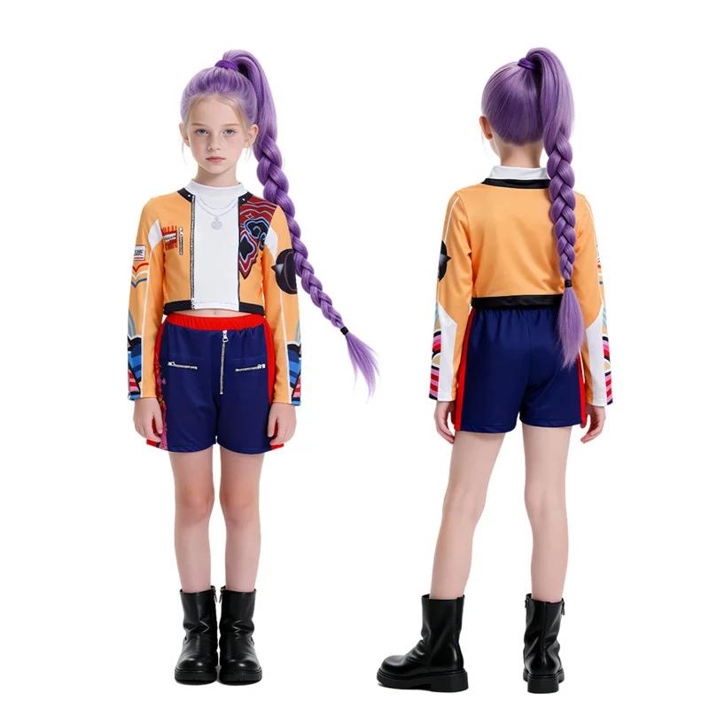 Ensemble de costumes de Cosplay Hunter Rumi pour filles, tenues de jeu de rôle dorées Mira Zoey, vêt