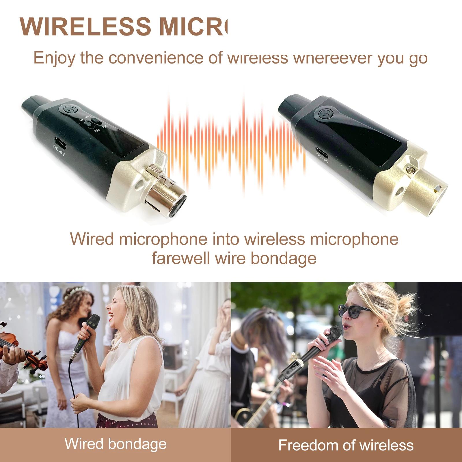 Système de Microphone sans fil, transmetteur et récepteur XLR sans fil UHF pour Microphone dynamique