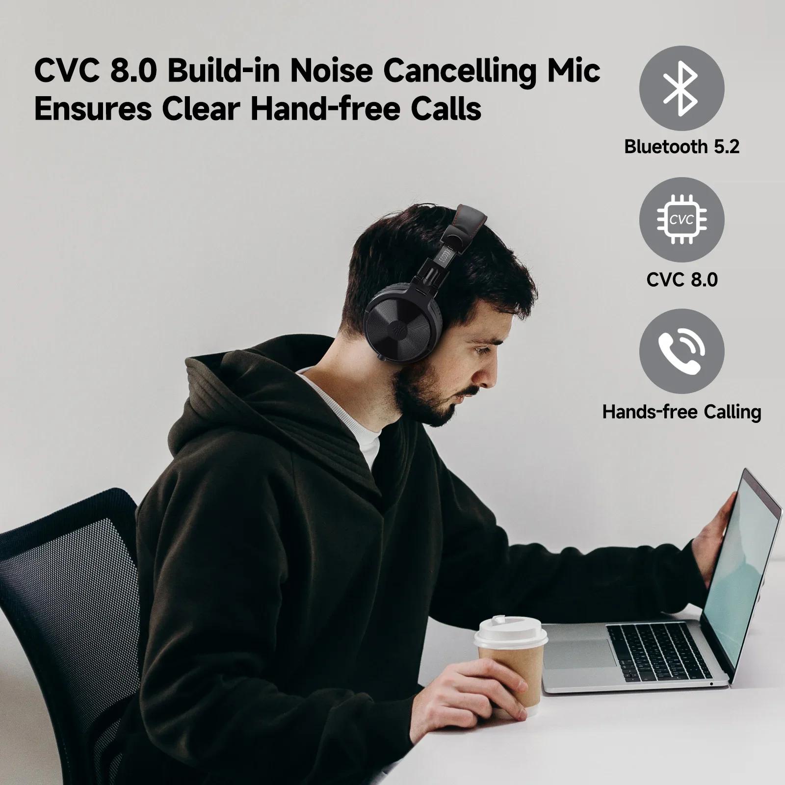 Oneodio Pro C casque sans fil Bluetooth 5.2 sur l'oreille avec Microphone Audio haute résolution cas