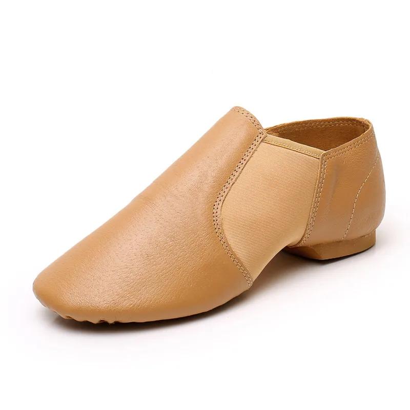 Chaussures danse jazz cuir véritable enfants adultes salsa ballet enfiler néo arch