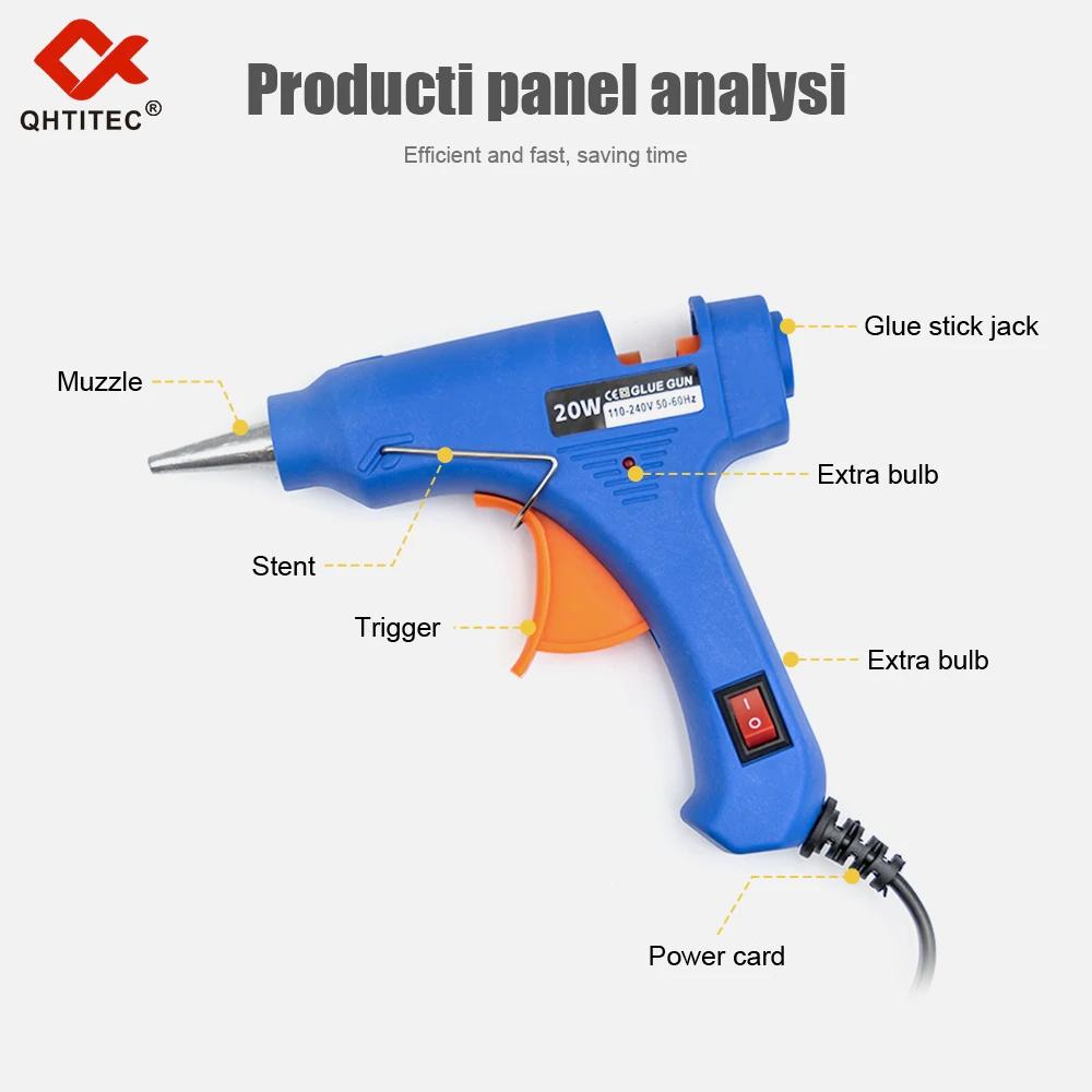 Pistolet à colle thermofusible 20W avec bâton de colle Transparent de 7MM, Mini pistolet électrique 