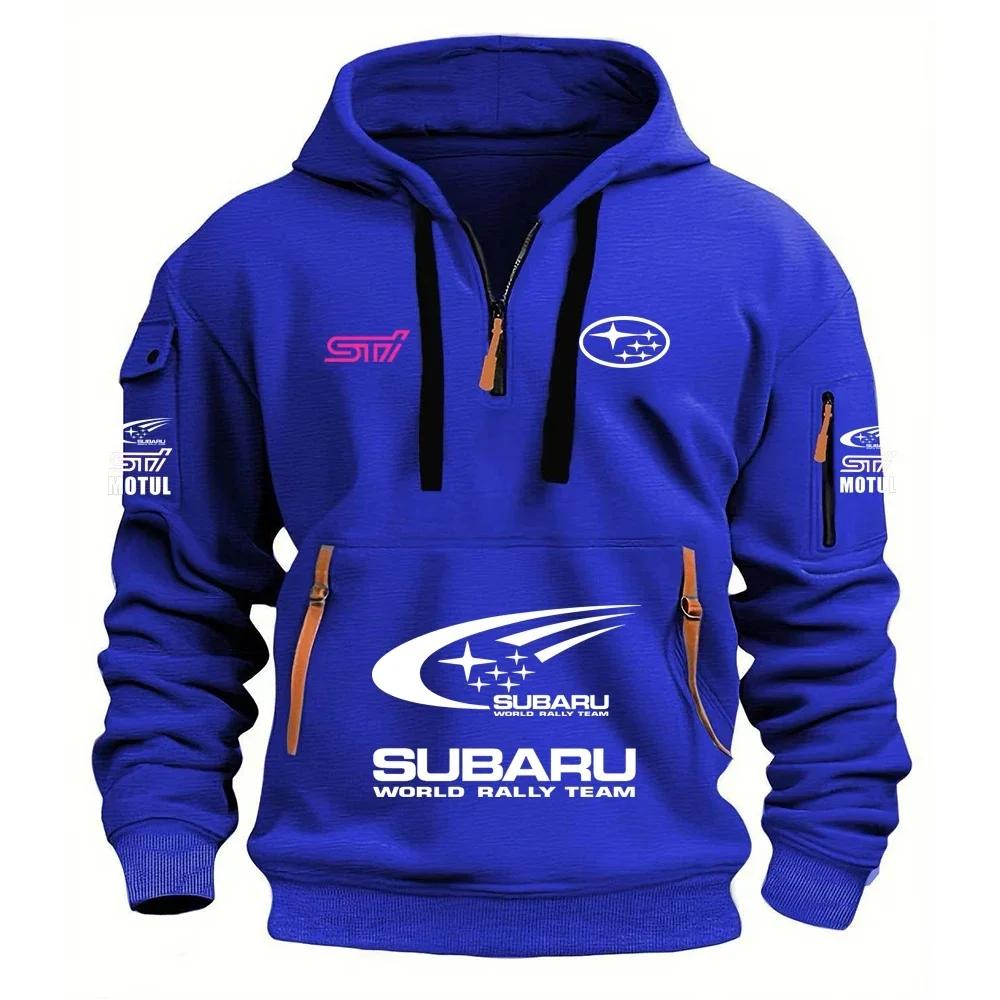 Nouveau Sweat à Capuche Sportif pour Homme SUBARU STI Racing Series 2026 avec Poche Kangourou et Dou