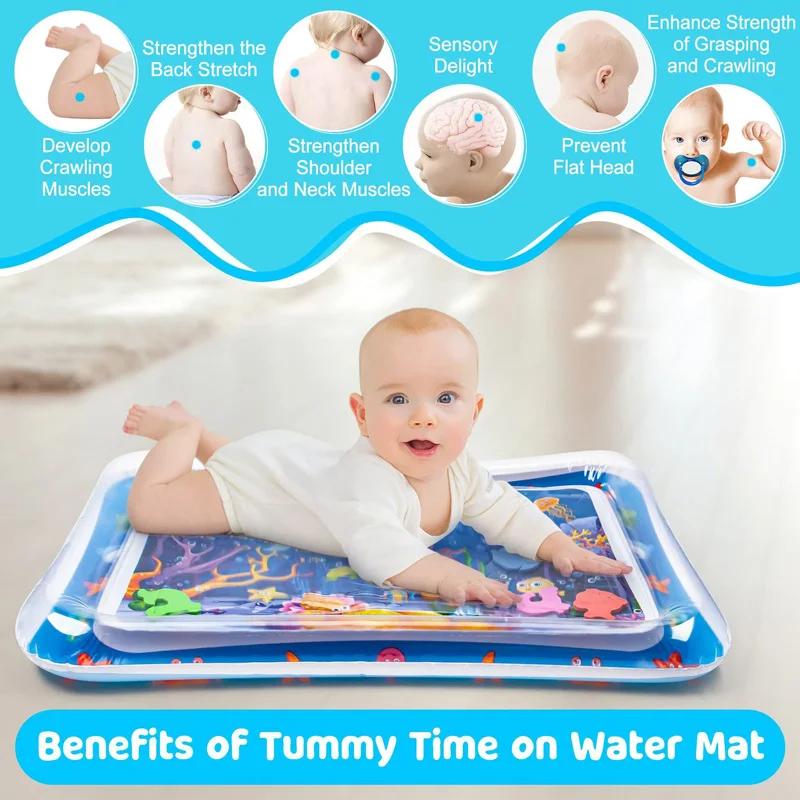 Tapis de jeu d'eau pour bébé, coussin gonflable en PVC pour nourrissons, temps du ventre, coussin d'
