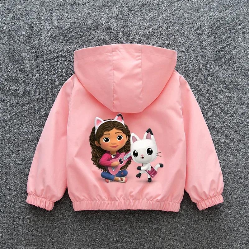 Veste à capuche Gabby's Dollhouse pour filles, collection Printemps 2026, manteau décontracté à ferm
