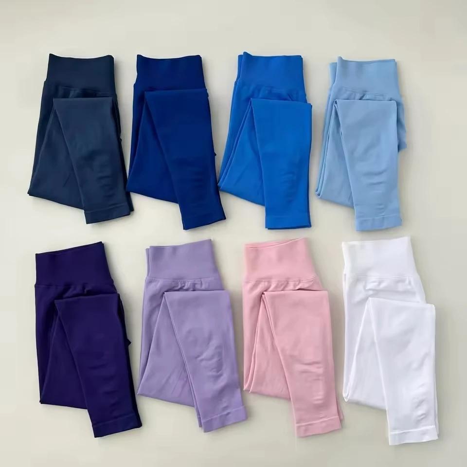 Leggings de sport pour femmes, sans couture, taille haute, effet froncé aux fesses, pour yoga, entra