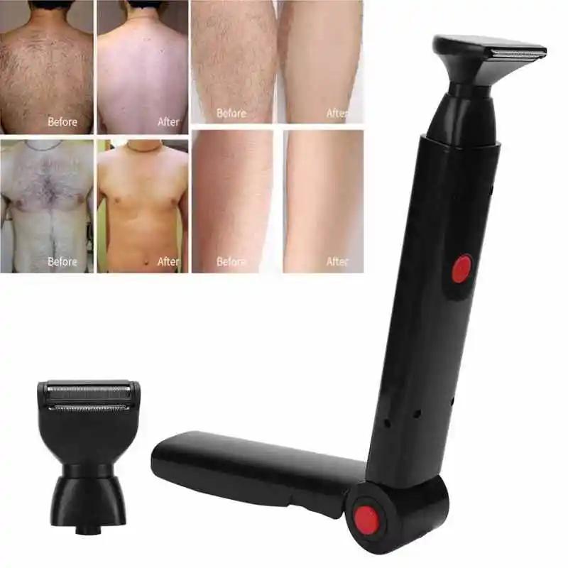 Rasoir électrique 2 en 1 pour le visage, Rechargeable, poignée pliable, épilation du dos, toilettage