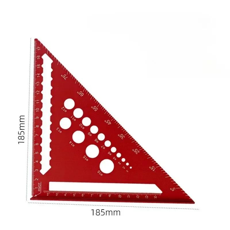 Règle triangulaire métrique de 7 pouces, rapporteur d'angle en alliage d'aluminium, règle de mesure 