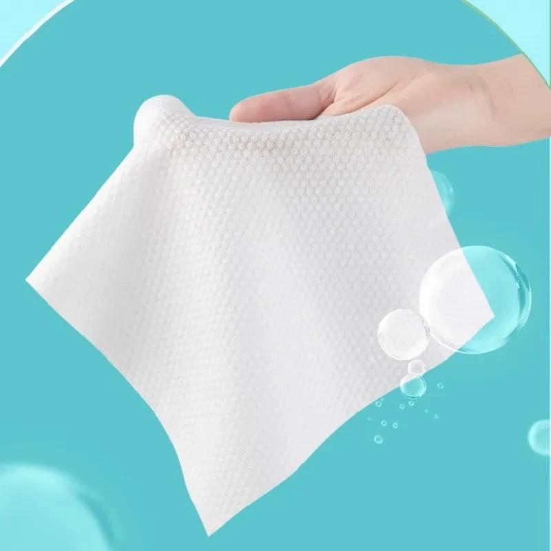 Serviette jetable épaisse 100% coton pour le visage, 100 pièces, lingettes démaquillantes douces, ne
