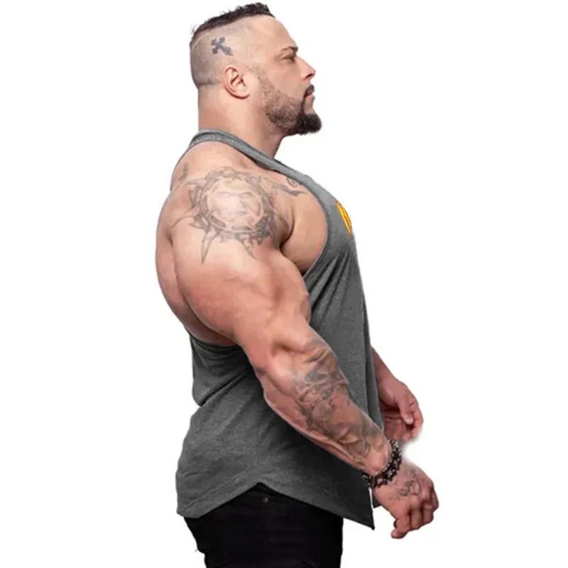 Hommes Fitness Muscle Singlets Décontracté Hip Hop Sans Manches Lâche T-Shirt Coton Respirant Vêteme