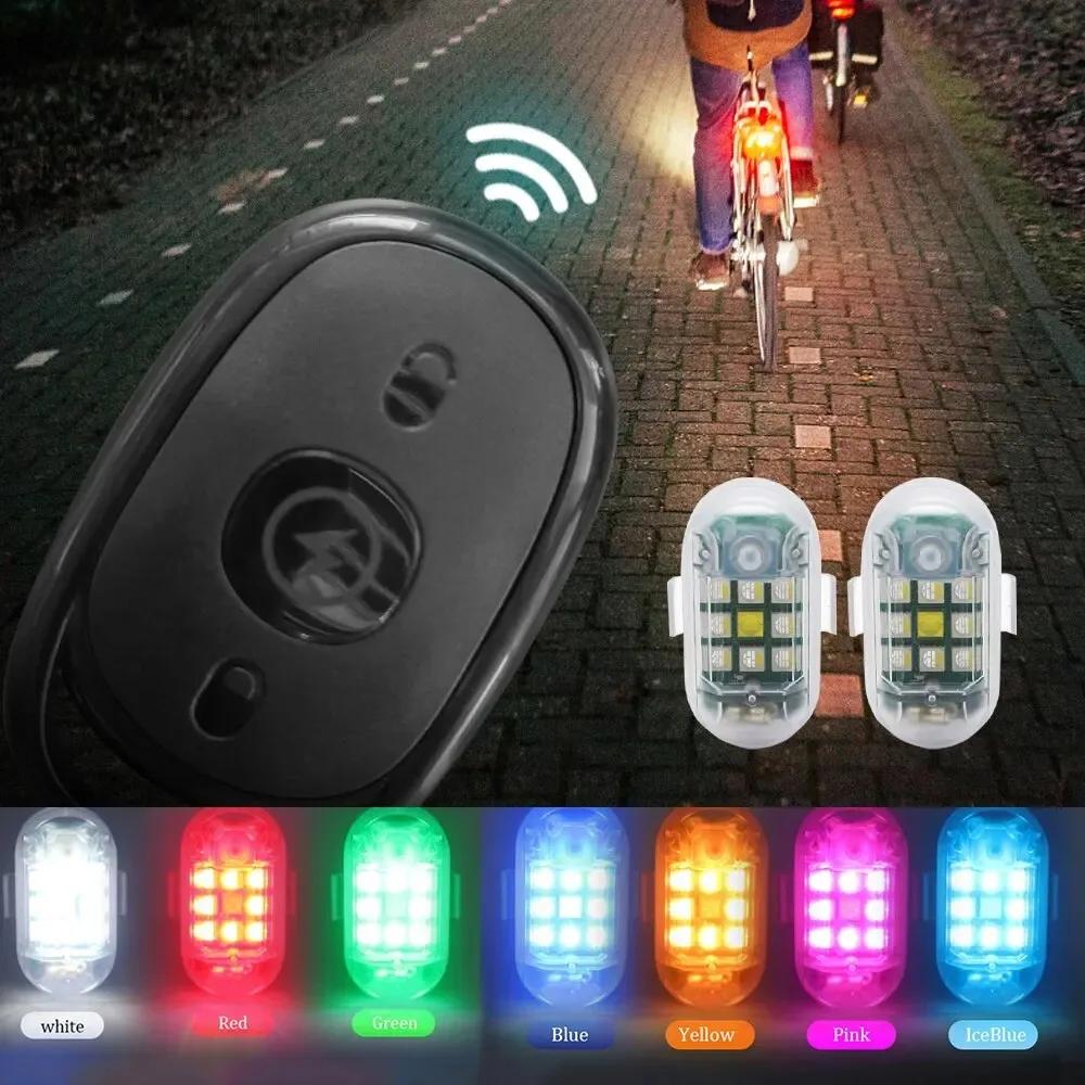 Lumière stroboscopique LED avec télécommande sans fil, pour voiture, moto, vélo, Drone, Scooter, lam