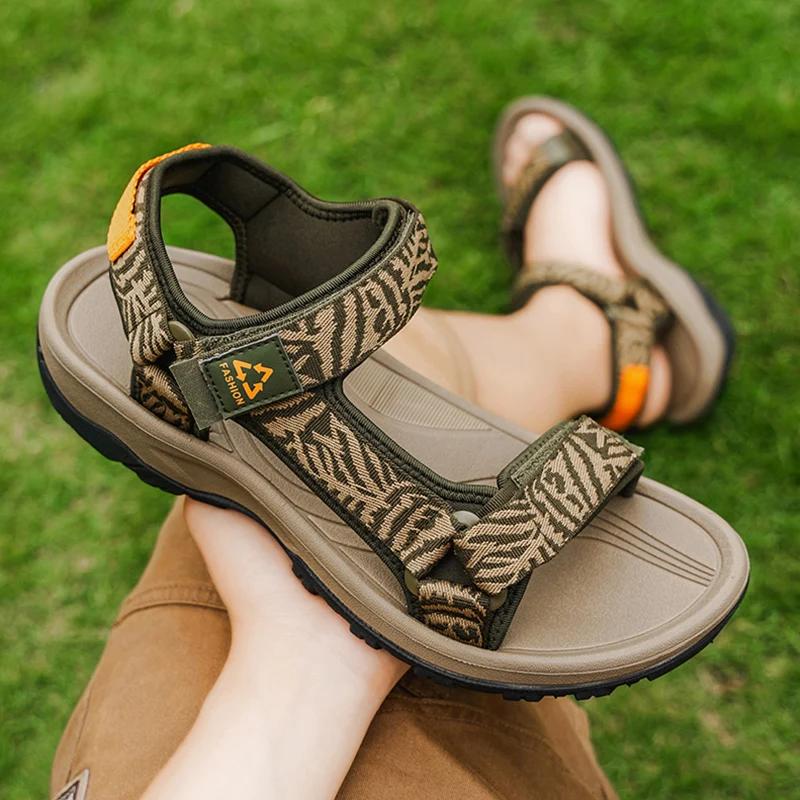 Sandales d'extérieur à bout ouvert pour hommes, chaussures de randonnée respirantes, sandales de pla