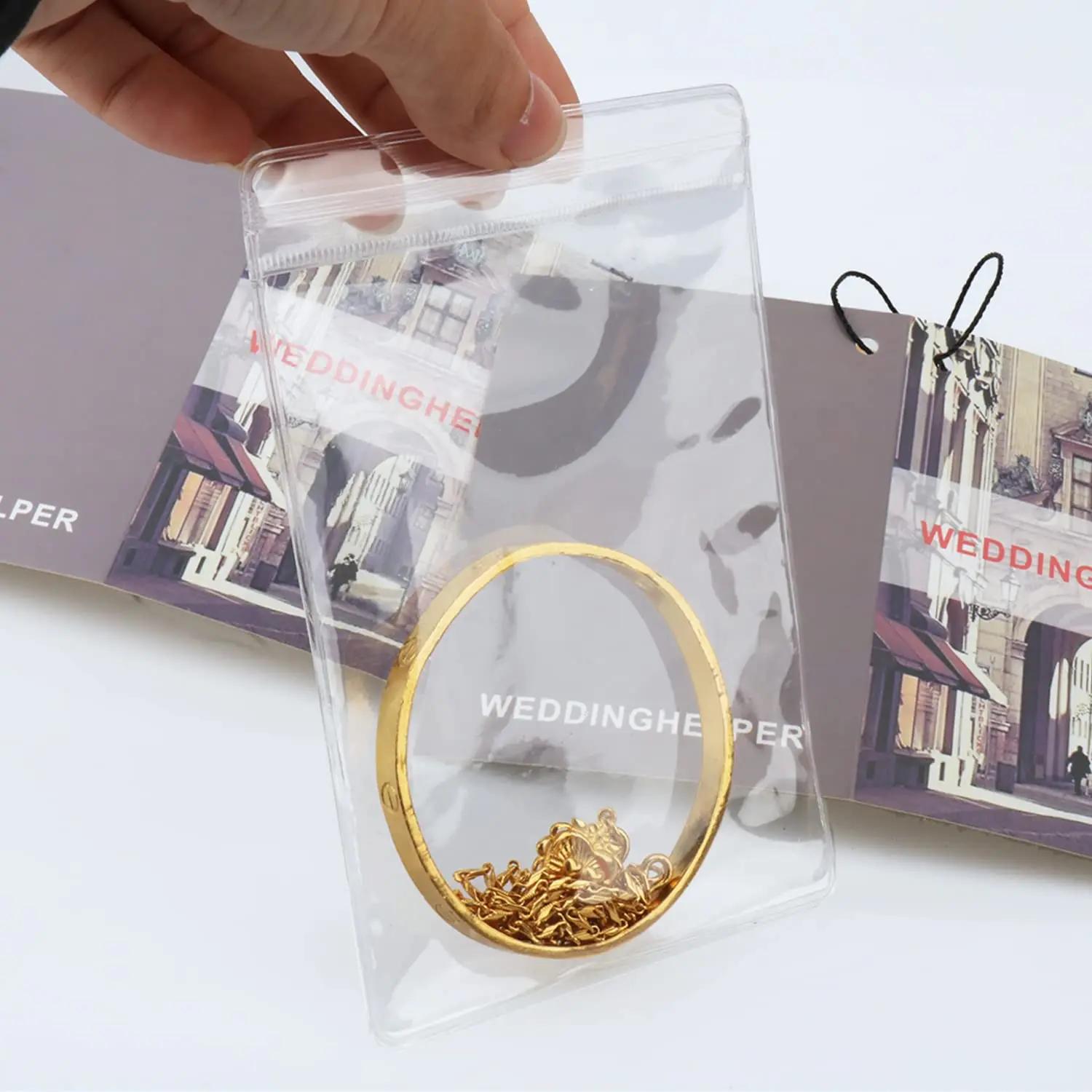 Petits sacs de rangement en plastique transparent à fermeture éclair auto-scellante pour bijoux, pou