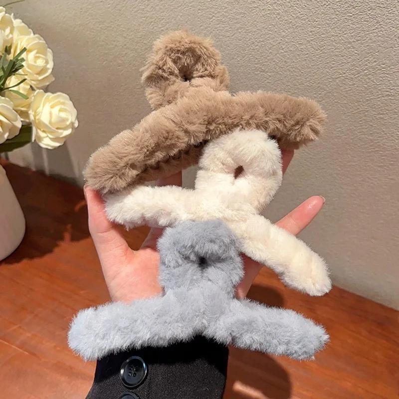 Griffe en peluche pour femmes, Barrette en forme de crabe acrylique élégante, épingle à cheveux, acc