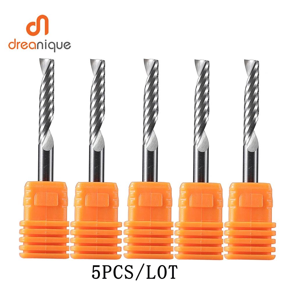 Dreanique 5 pcs/lots 1 cannelure spirale fraise CNC publicité gravure peu pour le travail du bois ac