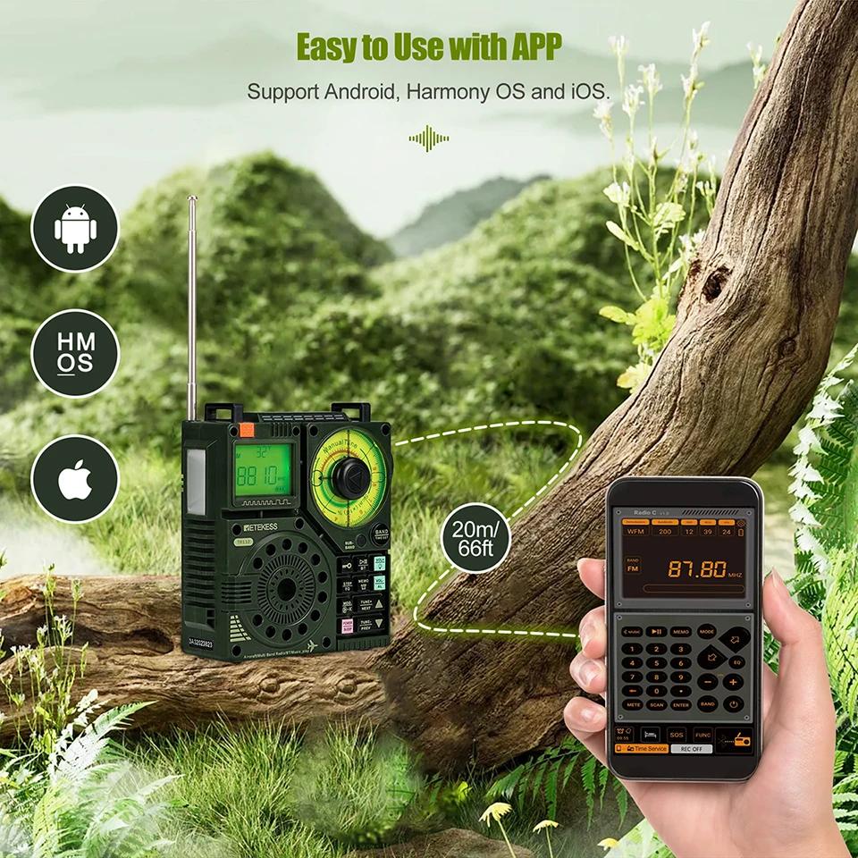 Retekess TR112 Radio FM AM Portable Radio, Amateur Récepteur Radio d'urgence, VHF MW SW WB AIR Band 
