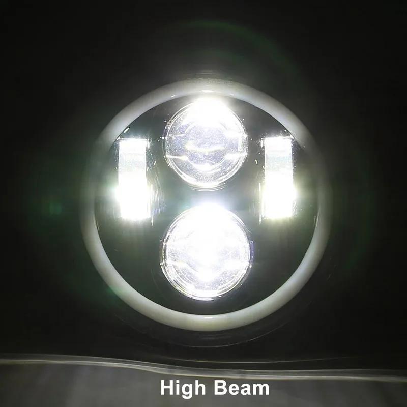 Phare universel pour moto Harley Indian Scout et Honda, lampe de sauna, phare, voiture, LED, H4, 5 p