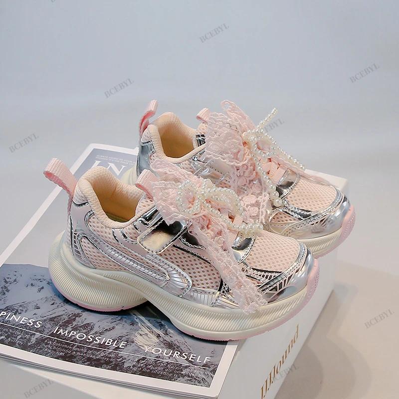 Bébé offre spéciale printemps/automne mode respirant semelle épaisse nœud perlé chaussures de Sport 
