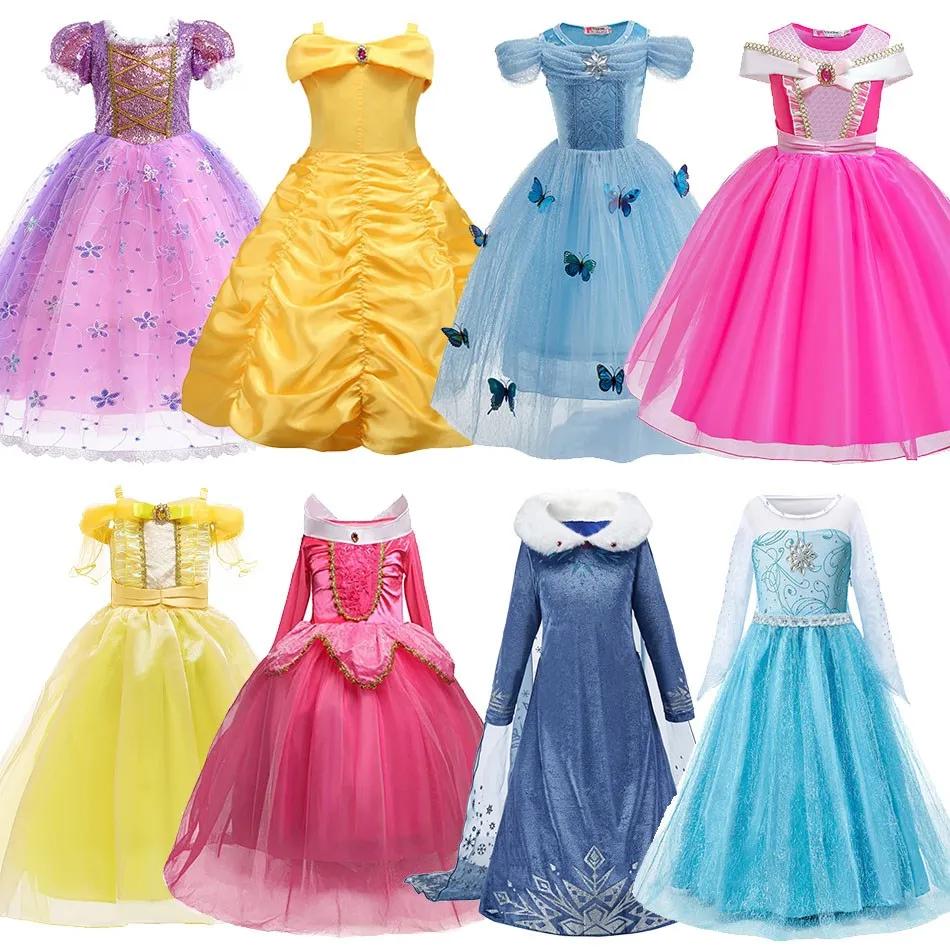 Costume cendrillon pour enfants, robe de princesse pour filles, raiponce, blanche-neige, Belle Jasmi
