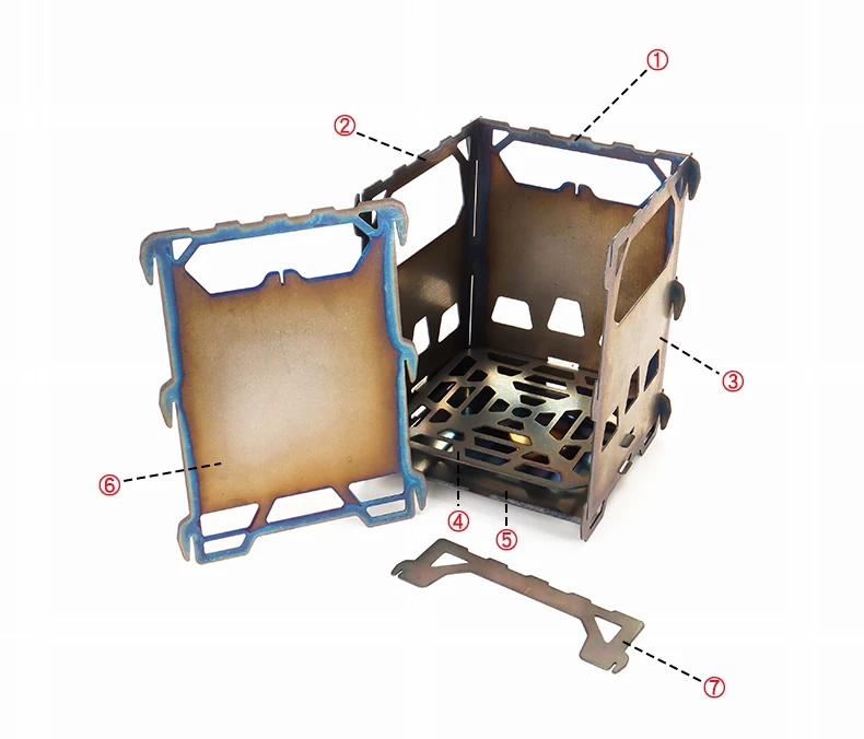 Pamono-Poêle à bois pliable ultraléger en alliage de titane, réchaud de poche, portable, extérieur, 