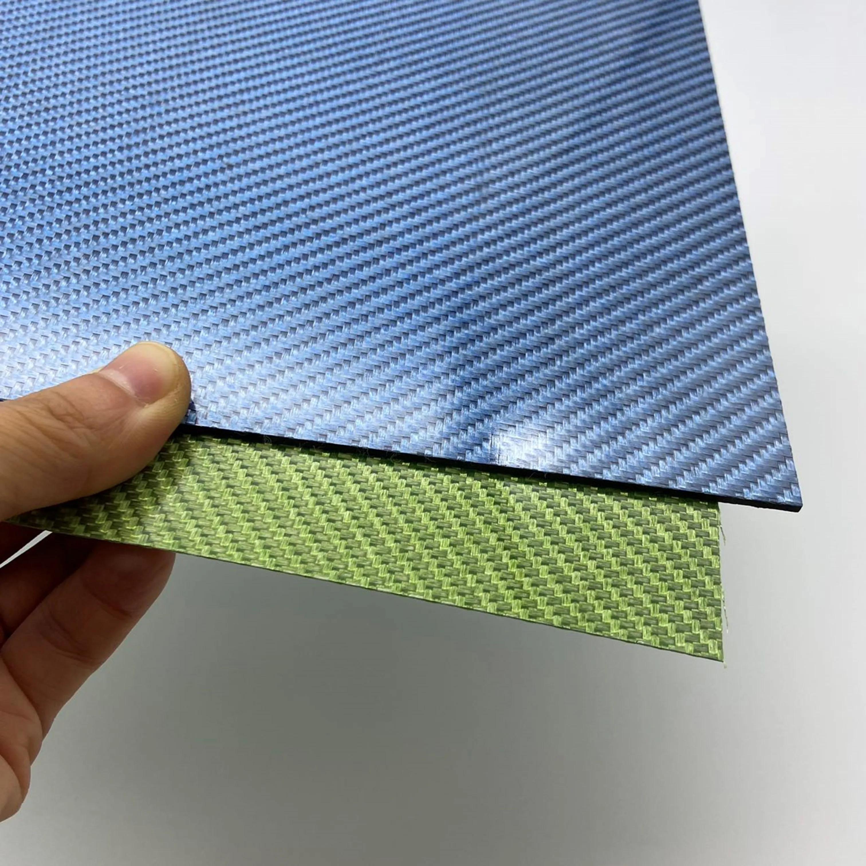 Plaque en fibre de carbone multicolore, panneau composite, argent, or, bleu, 3K, 200x300mm, épaisseu