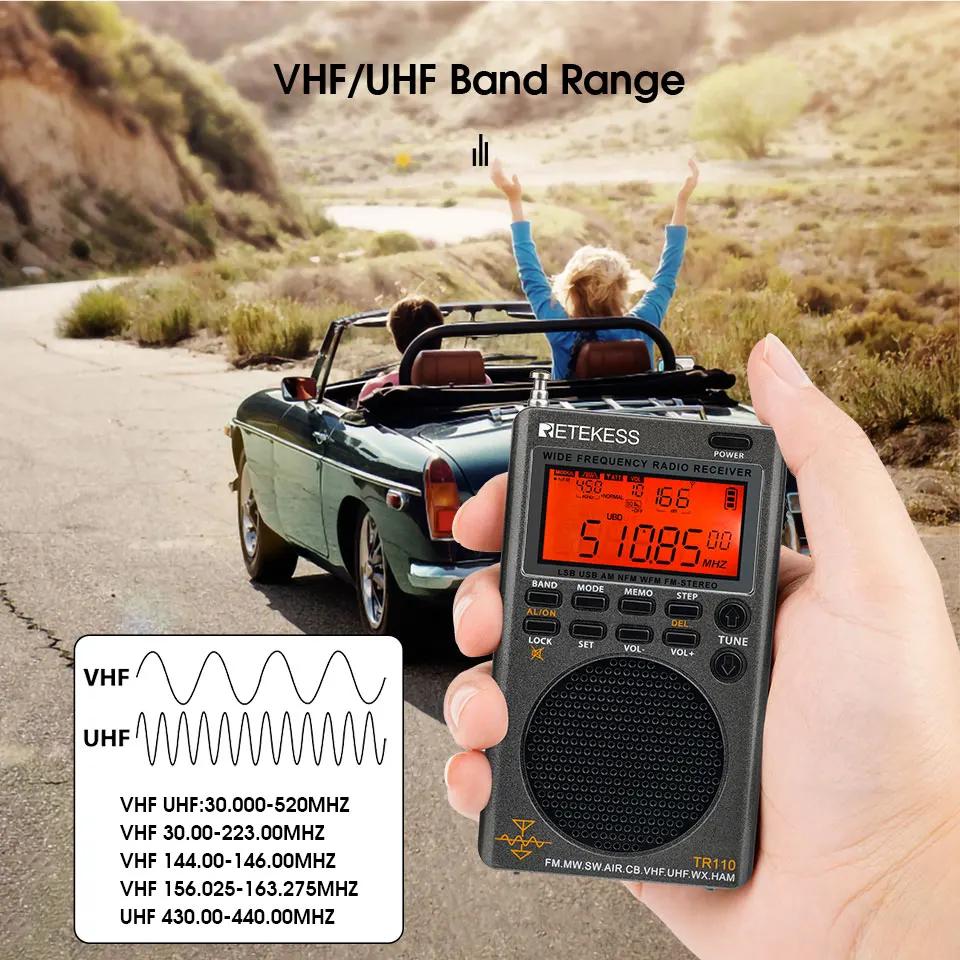 RETEKESS-Radio pleine bande pour l'extérieur, Radio à ondes courtes SSB, AM, FM, Toutes les vagues, 