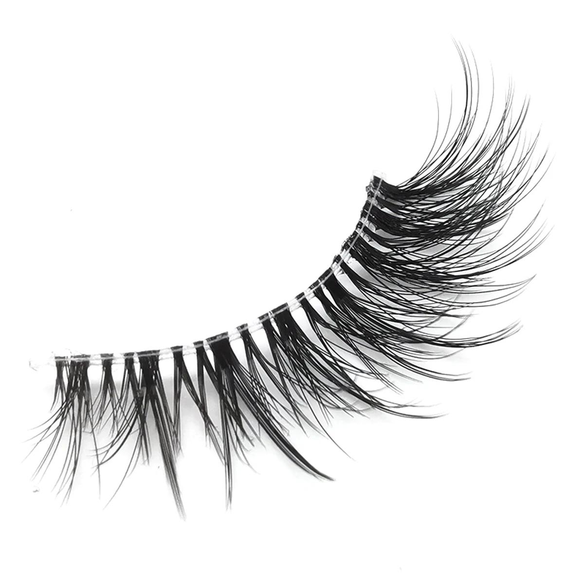 7 paires de cils oeil de chat, cils de vison artificiels aspect naturel cils de vison intelligents c