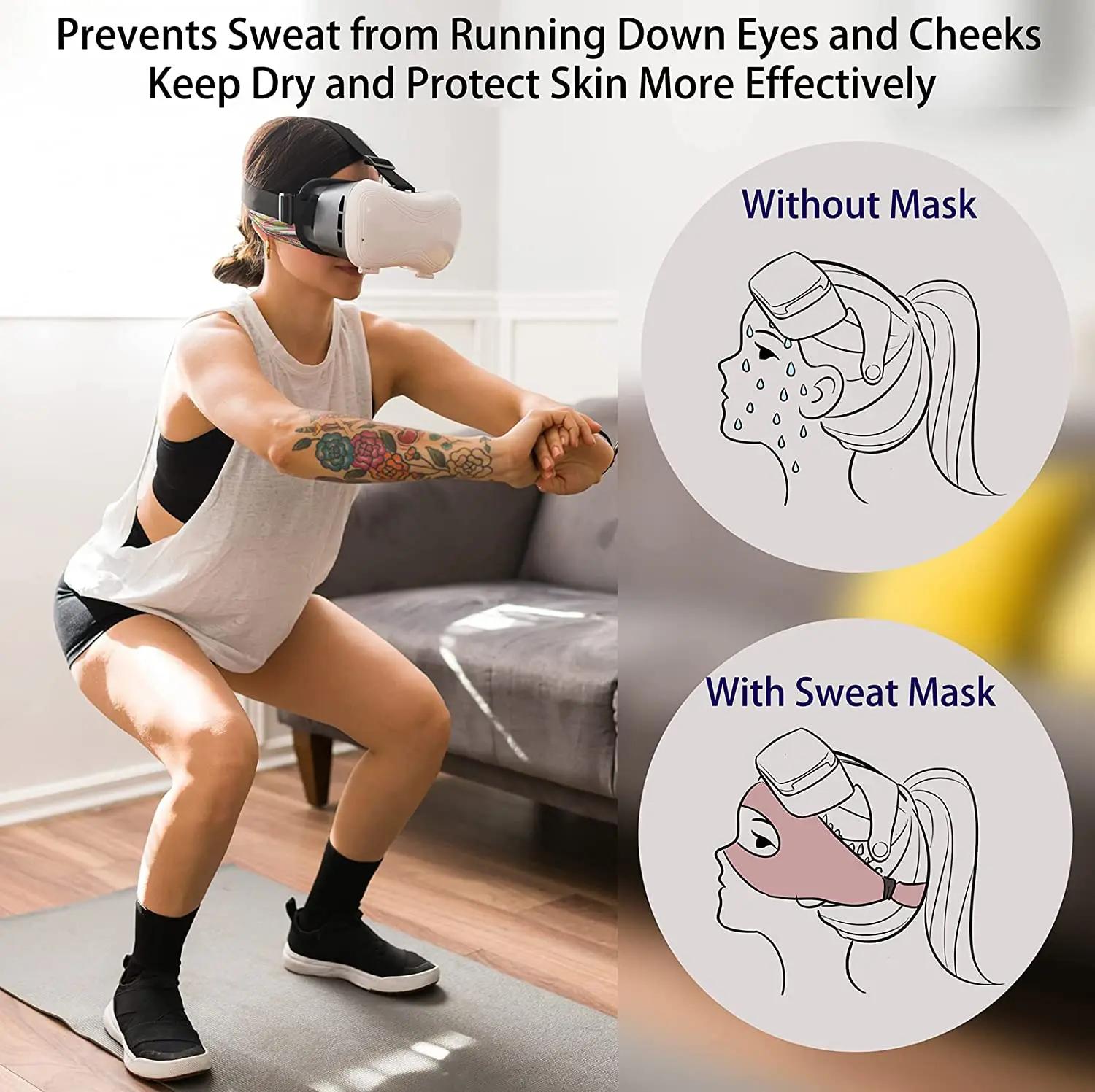 Pour Oculus Quest 2 accessoires VR masque couverture respirant bandeau de sueur casque de réalité vi