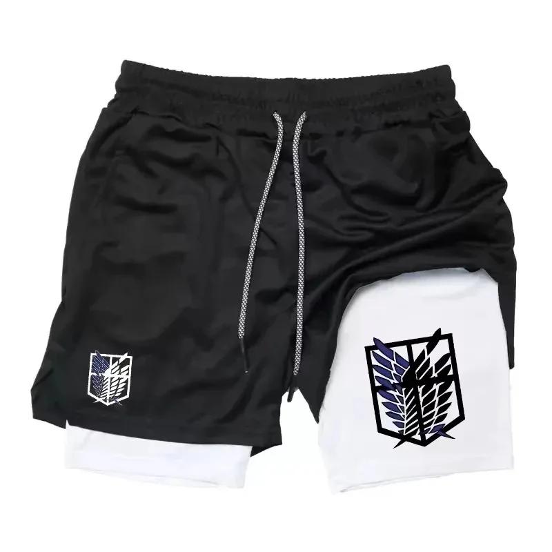 Nouveaux shorts de sport 2-en-1 pour hommes, respirants, décontractés, pour le jogging, l'été, avec 