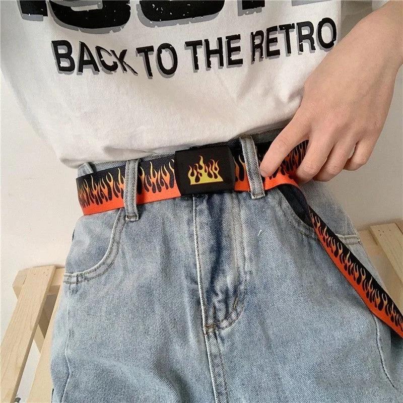 Ceinture de flamme de Style Punk – Décoration de personnalité Hip-hop Street Bad Boy tendance, Durab