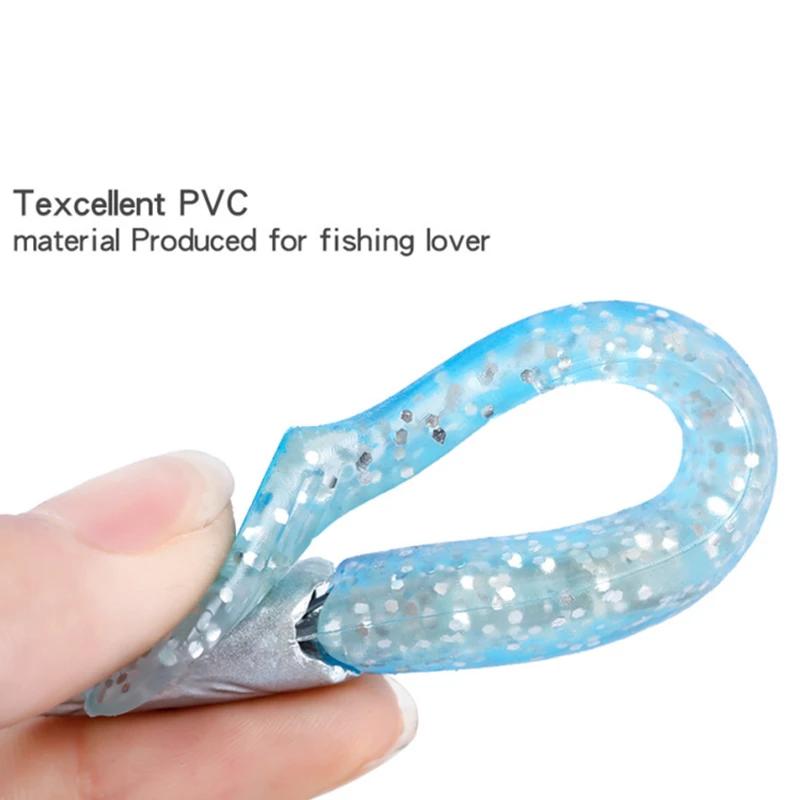 5 pièces Silicone souple lumineux poisson fou sable anguille Wobbler appât leurre de pêche avec croc