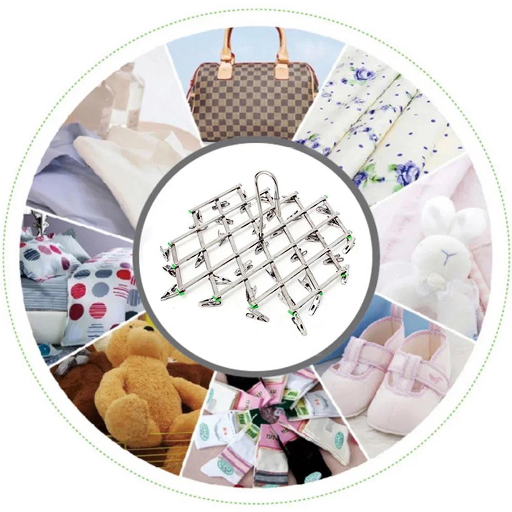 Support de séchage pliant avec 35/20 Clips, en acier inoxydable, coupe-vent, pour sous-vêtements, ch