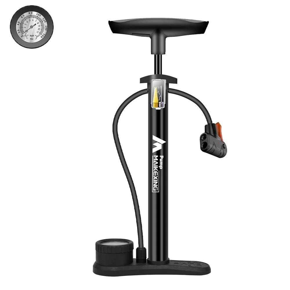 Pompe à vélo avec jauge, gonfleur multifonctionnel pour vélos et voitures, 160psi, avec jauge haute 
