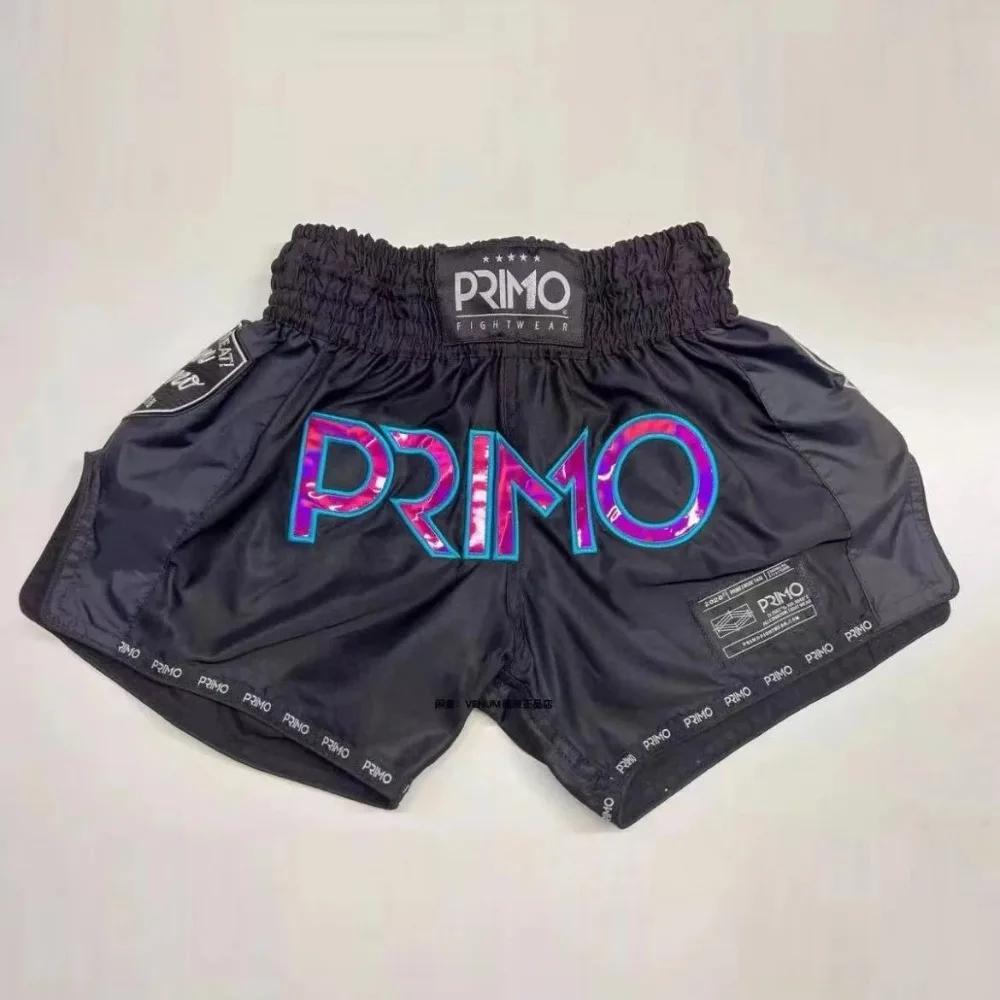 Short de combat de gymnastique Muay Thai, style brodé, pantalon de sport de Combat, de Fitness, de b