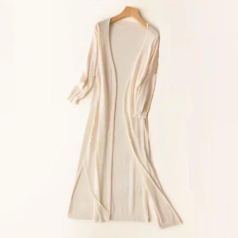 Nouveau printemps été Protection solaire vêtements femmes Long Cardigan femme tricoté pull femmes ma