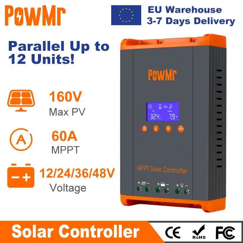 PowMr-Contrôleur de charge solaire MPPT, panneaux solaires, 12V, 24V, 36V, 48V, parallèle, 12 unités