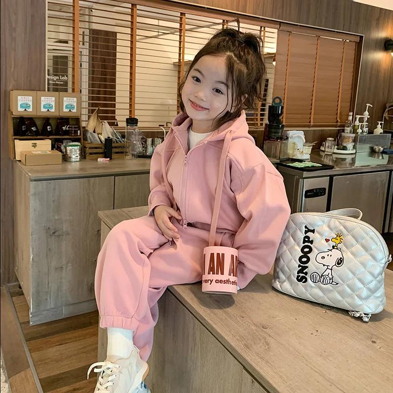 Ensemble de survêtement pour enfants garçon et fille, vêtements pour bébé, sweat-shirt uni d'automne