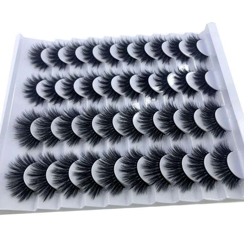 AMSDCN nouveaux 16/20 paires de cils 100% vison étendent naturellement et dramatiquement les faux ci