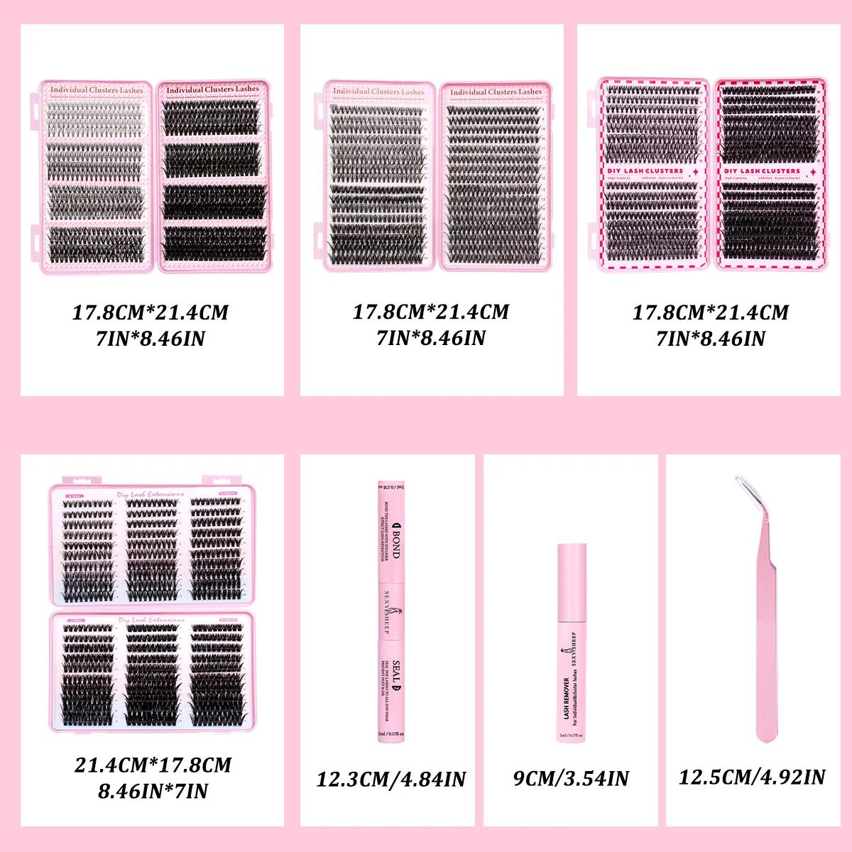 Kit de cils individuels, bricolage, grappes de cils en Volume, boucles D, Extension de cils naturels