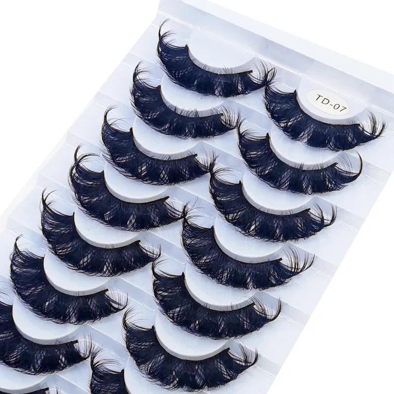 HBZGTLAD cils 8 paires DD curl bandes russes cils Faux vison maquillage cils 3D vison cils naturel F