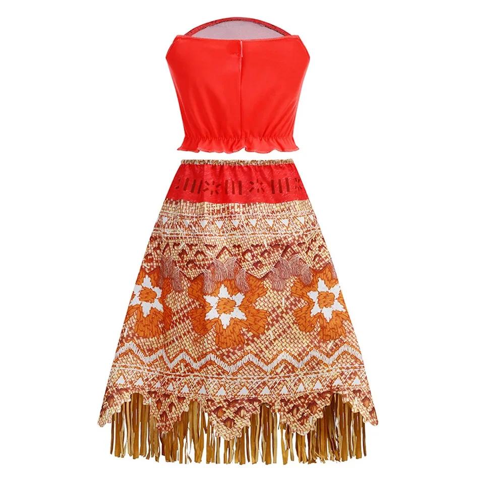 Robe du film Disney Moana pour filles, Costume de fête Cosplay d'halloween, vêtements fantaisie de p