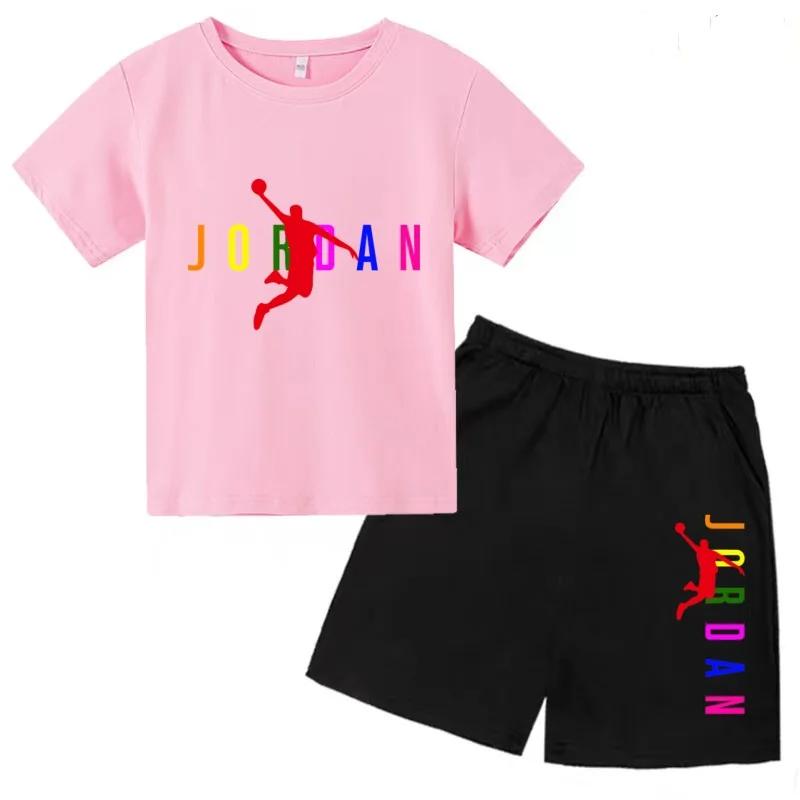 Vêtements d'été pour enfants, T-shirt + short, ensemble de sport décontracté à manches courtes, moti